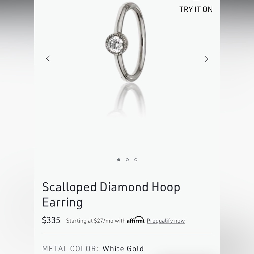 Maria tash white gold diamond earring